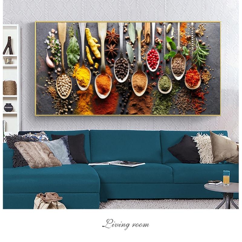Кухонная тема, травы и специи для приготовления пищи, холст, художественные постеры и принты, холст, картины на стене, художественные фотографии, Декор Куадрос