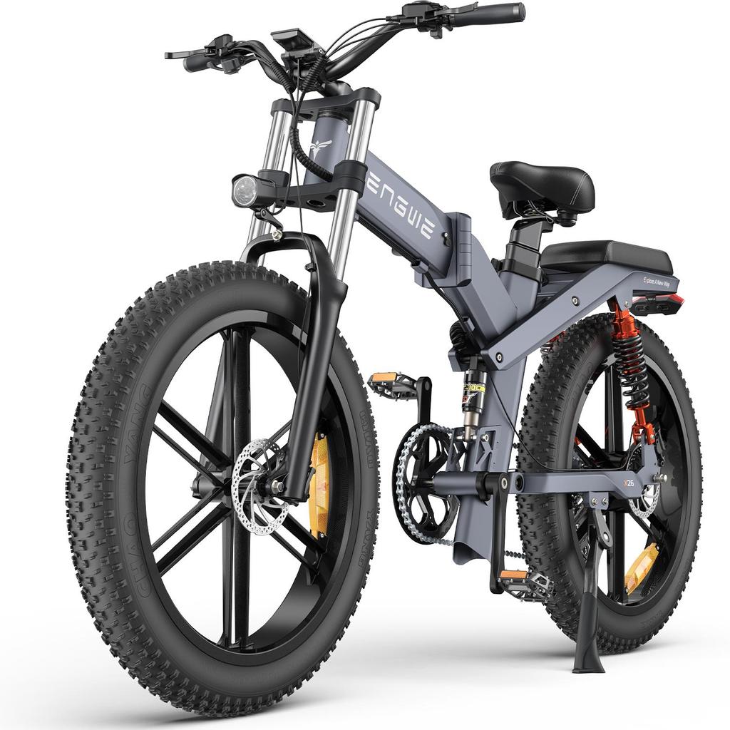 ENGWE X26 Electric Bicycle 1000W Motor 48V 29.2Ah Dual Battery Mountain Snow Foldable E-bike 26*4.0 Inch Fat Tire Electric Bike