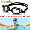 0-500° Очки для плавания Миопия Профессиональные Антизапотевающие УФ Очки для плавания Мужские Женские Силиконовые Диоптрии Плавательные Спортивные Очки