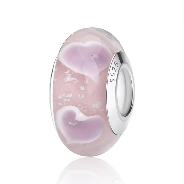 2023 Новый Оригинальный 100% Стерлингового Серебра 925 пробы Стеклянные Бусины Дерево Камень Муранский Цветок Подвески Подходит Браслет Diy Женские Ювелирные Изделия