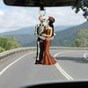 Halloween Skeleton Couple Car Pendant 2D Acrylic Rearview Mirror Hanging Decor Backpacks Charm Glow-in-Dark Keychain Parties Decoration