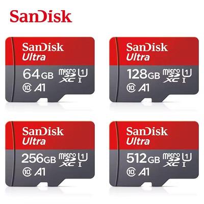SanDisk Карта памяти TF 64 ГБ 32 ГБ 128 ГБ Ultra micro sd 256 ГБ 512 ГБ Класс 10 Microsd SD-карта 120 МБ/с UHS-I A1 для телефона/ПК/планшета