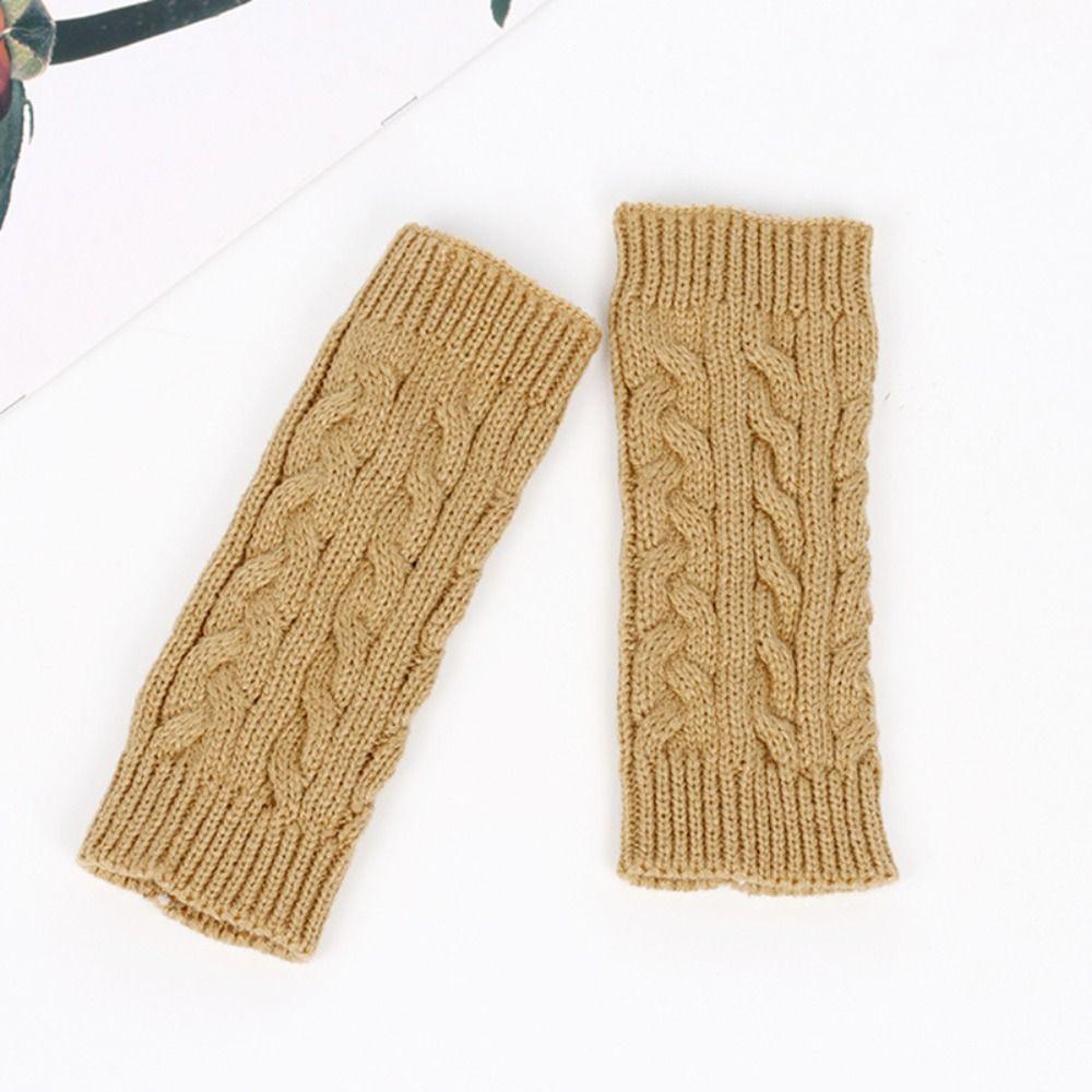 Twists Gloves Winter Gloves Outdoor Riding Mittens Half Finger Gloves Knitted Gloves Outdoor