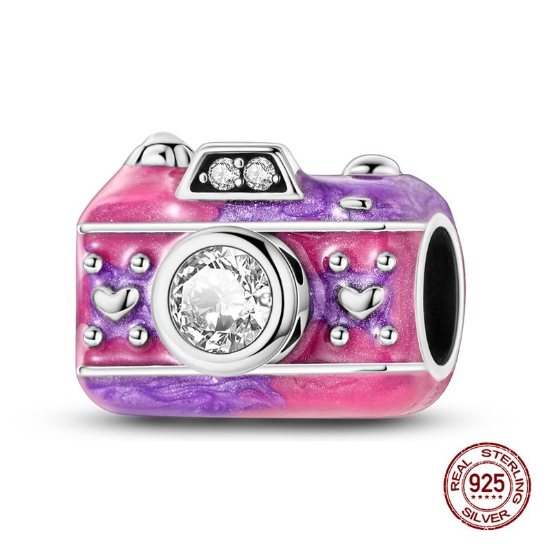 Original Charm Copper Time Travel Camera Series Charms Beads Fits 3Mm Original Bracelet For Women Diy Fine Jewelry Gifts