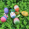 6Pcs Colorful Foam Easter Egg Hanging Decorations with Lanyard Exquisite Patterns Durable Material Simulation Egg Ornaments