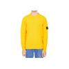 STONE ISLAND FW22 Однотонный трикотажный свитер с длинным рукавом в рубчик, шерстяной свитер для мужчин, желтый 7715508A3-V0030