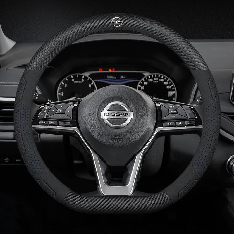 Car Steering Wheel Cover Nissan Qashqai Juke X-Trail Patrol Note Leaf Altima Maxima Micra Murano Rogue Pulsar Sentra Teana Tiida cv6