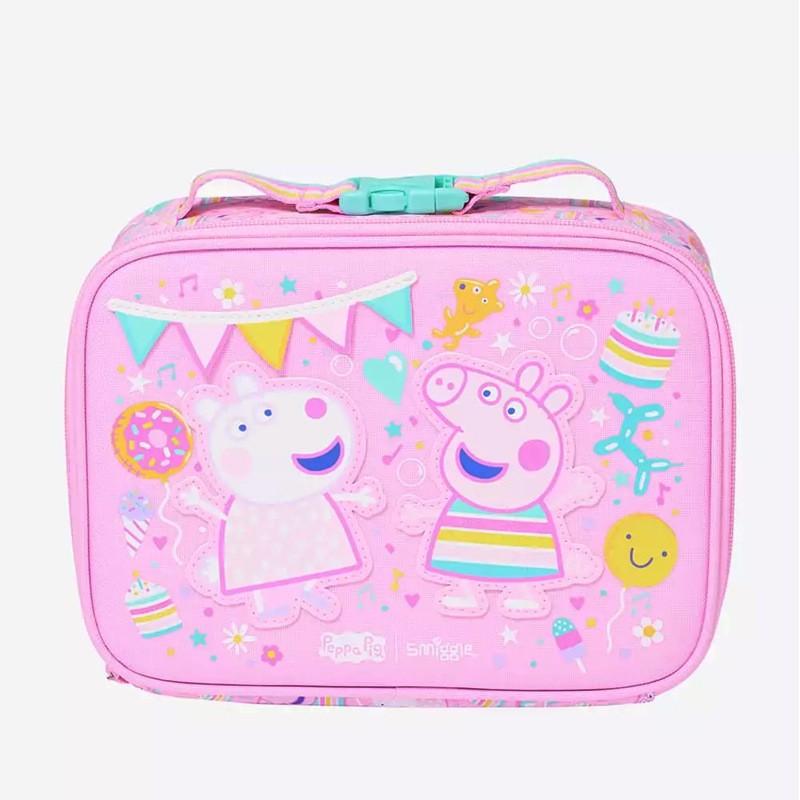 Smiggle Kids Double-Layer Insulated Lunch Bag With Handle - Waterproof Canvas School Meal Carrier Elementary Students