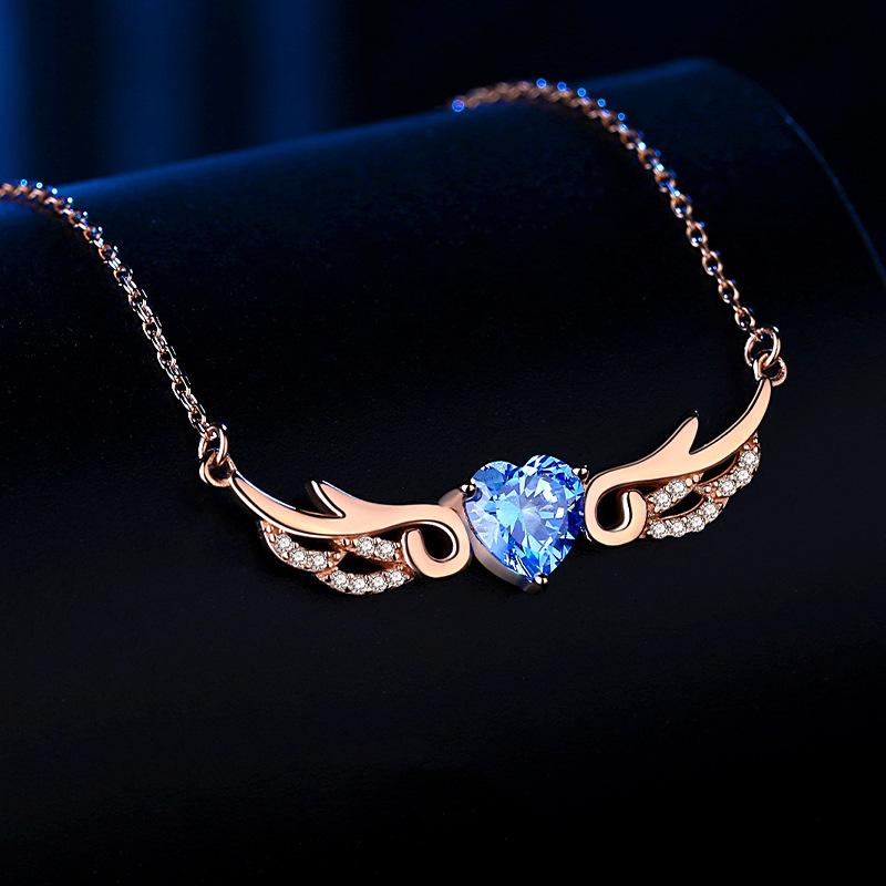 Ожерелье с крыльями ангела, женская мода, температура, индивидуальность, универсальный кулон, ожерелье с ключицей