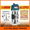 800W High Power Electric Wood Trimmer Handheld Engraving Slotting Router Portable Woodworking Power Tool