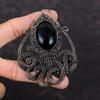 Black Onyx Pendant Copper Wire Wrapped Pendant Octopus Pendant Copper Jewelry Handmade Pendant Wire Wrap Jewelry Gemstone Pendant For Gift