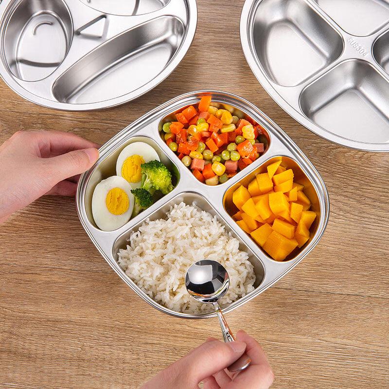 304 Stainless Steel Compartmentalized Dinner Plate Set