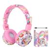 Беспроводные наушники с микрофоном, Rainbow Unicorn Kids для девочек, стереогарнитура для шлема, геймерская TF-карта для телефона для детей