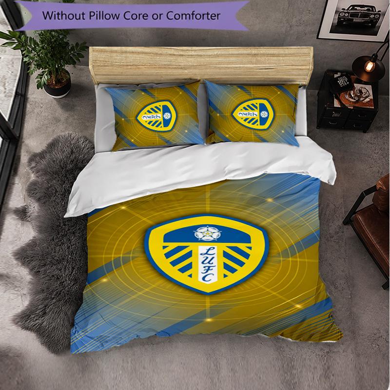 Leeds United Themed Bedding 3Pcs Duvet Cover Set Decorative Bed Linen For Teen Room Home Decoration