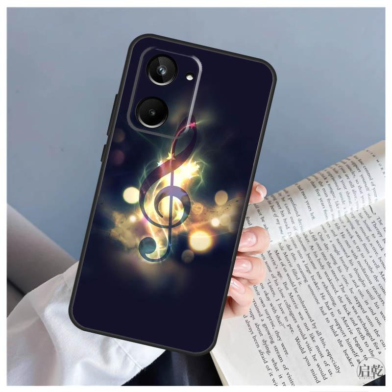 Символ Музыкальная нота Чехол для пианино Для Realme C51 C55 C53 C35 C33 C30 C67 C21Y C25s C15 9 10 11 12 Pro Plus GT Neo 5 Чехол