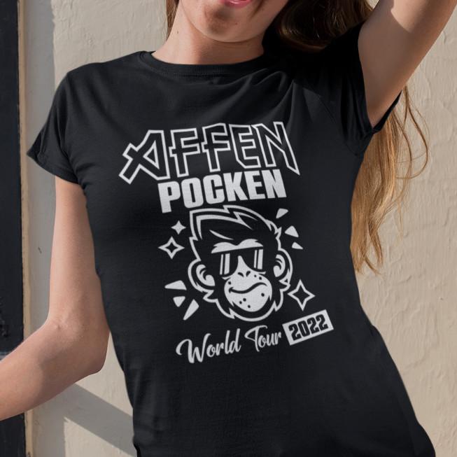 AFFENPOCKEN World Tour 2022 Monkey Pox Funny Fun Comedy Women's Girlie T-Shirt