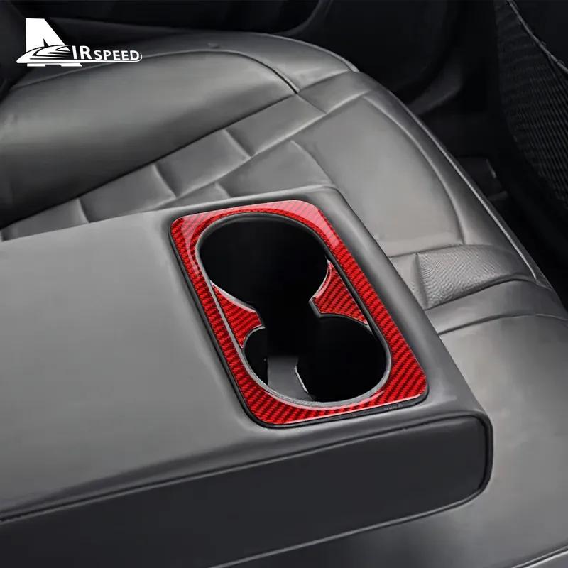 Наклейка из настоящего мягкого углеволокна для Kia Stinger LHD RHD Автомобиль Заднее сиденье Подстаканник Аксессуары для интерьера