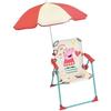 FUN HOUSE Peppa Pig Folding Camping Chair with Sunshade - H.38.5 Xl.38.5 X D.37.5 Cm + Sunshade Ø 65 Cm - For Child