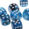10x Six Sided D6 Dice Dotted For Props Purple Blue