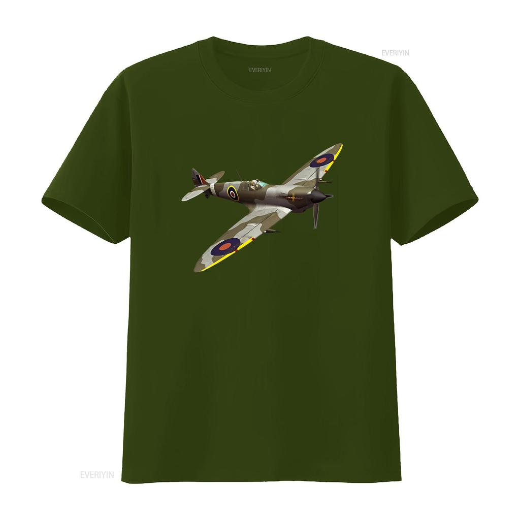 Винтажная мужская хлопковая футболка Supermarine Spitfire, летающая в одиночку. Ретро-дизайн с изображением военной авиации. Удобный крой. Идеально для