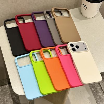 Оранжевый силиконовый минималистичный чехол для телефона для Iphone 17 Air 16 Pro Max 15 Plus 14 Pro 13 12 11 Xr X Xs 17Pro Max Матовый защитный противоударный чехол для телефона