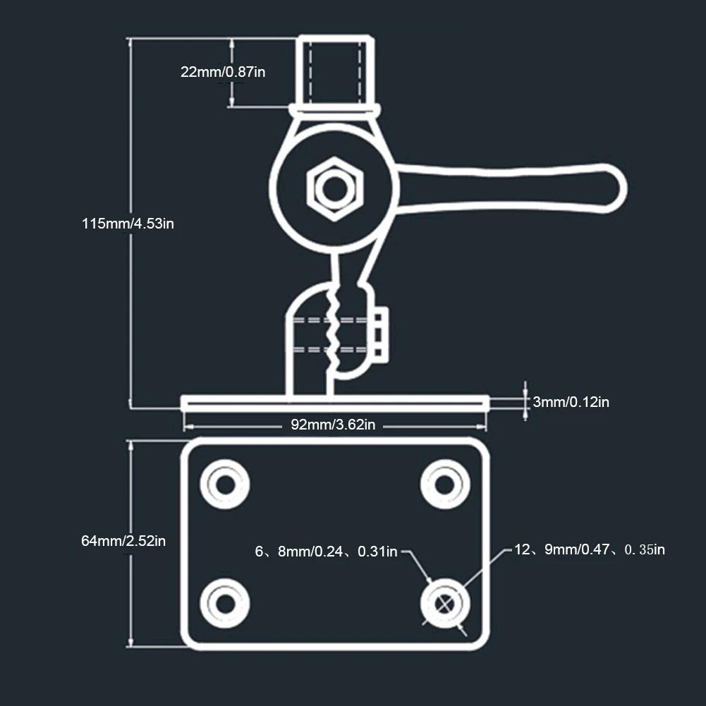 38mm/1.50in 316 Stainless Steel Marine VHF Antenna Dual Axle Adjustable Base Mount Aerial Base
