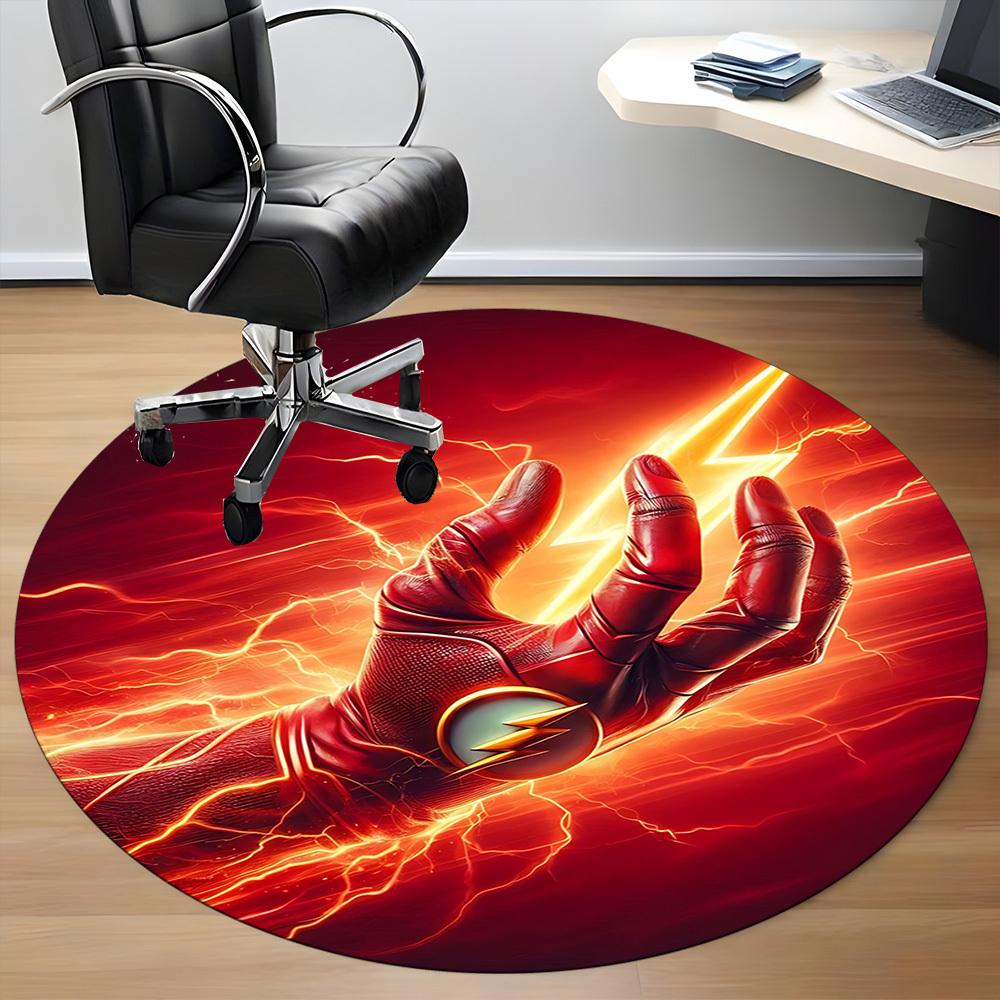 1pc Flash, Superhero Chair Carpet for Office Non-Slip, Indoor Non-Slip Washable Carpet, Non-Shedding Mat For Office yy251030057