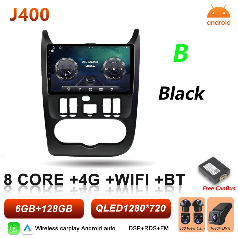 Android Auto Carplay For Renault Logan 1 Sandero 2009 2010 2011 - 2017 Largus Dacia Duster Car Radio Multimedia Player GPS DSP