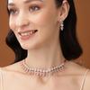 Sparkling Rose Gold Necklace Set with CZ and Mint Pink Crystals for Women