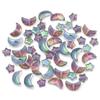 50Pcs Colored Crystal Glass Beads Mixed Star Moon Loose Pendant Beads For DIY Crafts Jewelry Handmade Earring Necklace Accessory
