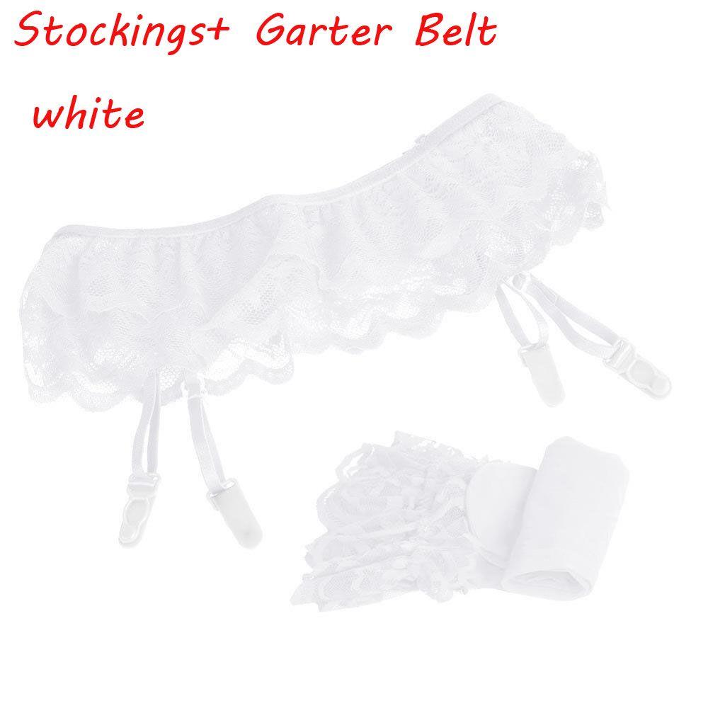 Новые женские сексуальные кружевные чулки, высокие носки + пояс для чулок