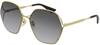 Sunglasses GG0818SA 001 Gold and Gray Gradient Women's