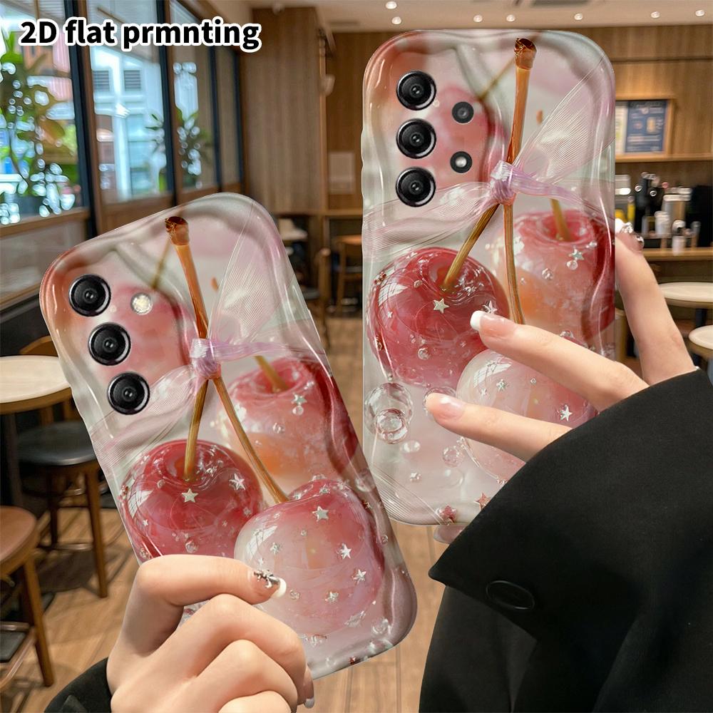 Phone Case: 2D Flat Samsung Galaxy A34 A35 S20 S22 S21 FE Plus Ultra Protective Case, Gradient Cherry, Christmas Halloween Holiday Gift