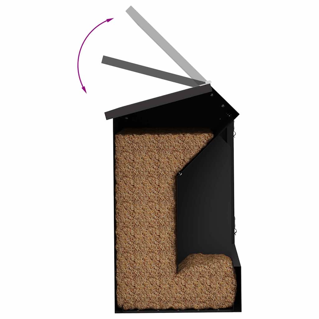 Rabbit Feeder Black 64.5 x 25.5 x 45.5 cm