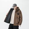 Winter New Hooded Men's Down Jacket White Duck Down Thickened Loose Warm Jacket Men's Jacket Work Wear