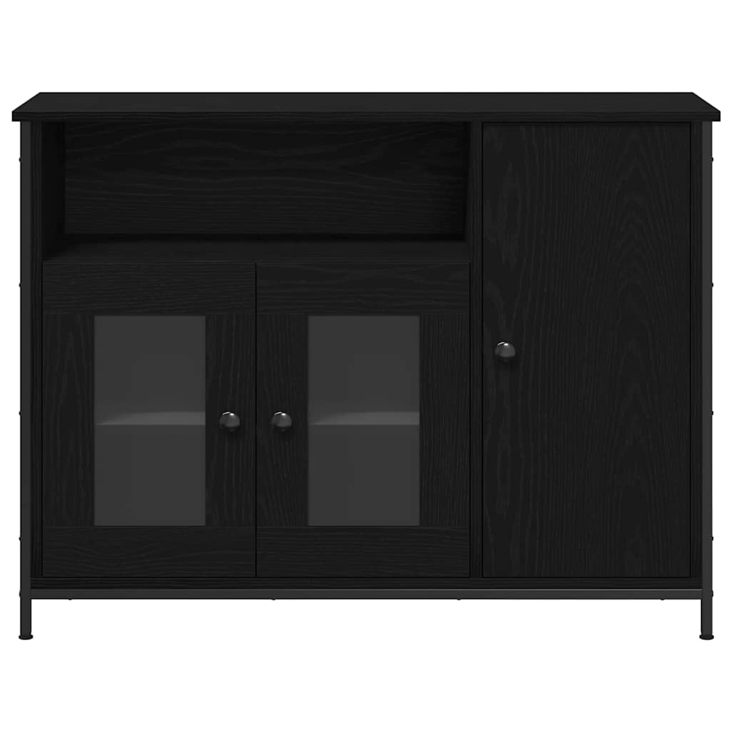Sideboard in Black Oak Look 100 x 35 x 75 cm