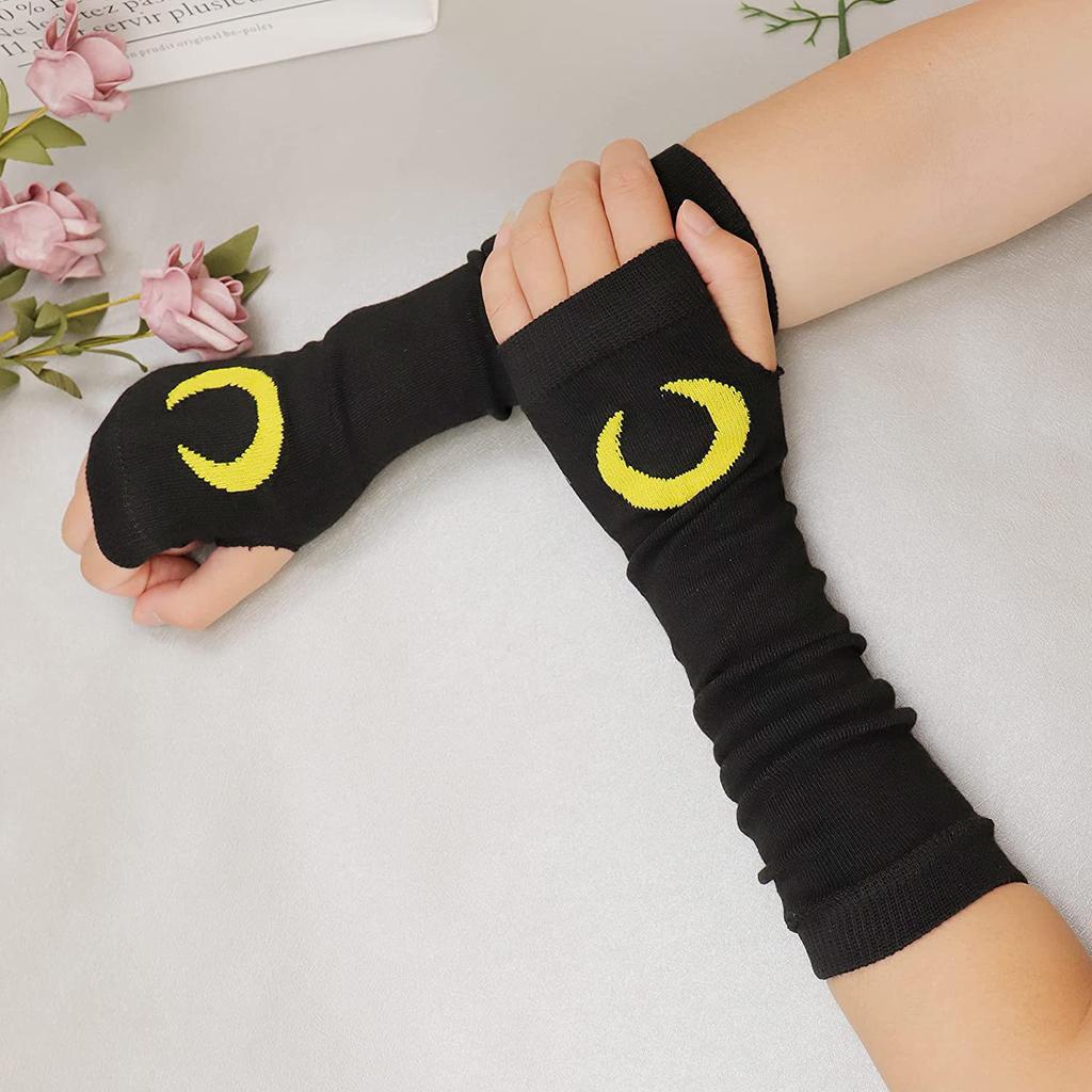 Hip Hop Gloves Long Fingerless Oversleeve Men and Women Knitted Soft Skin Friendly Gloves Stretch Winter Arm Warmer