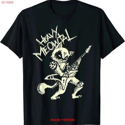 Новая Лимитированная Тяжелая Металлическая Кошки Кошка Играет на Гитаре Готическая Футболка винтажная Стиранная Слегка одежда от графического дизайнера Повседневная Унисекс