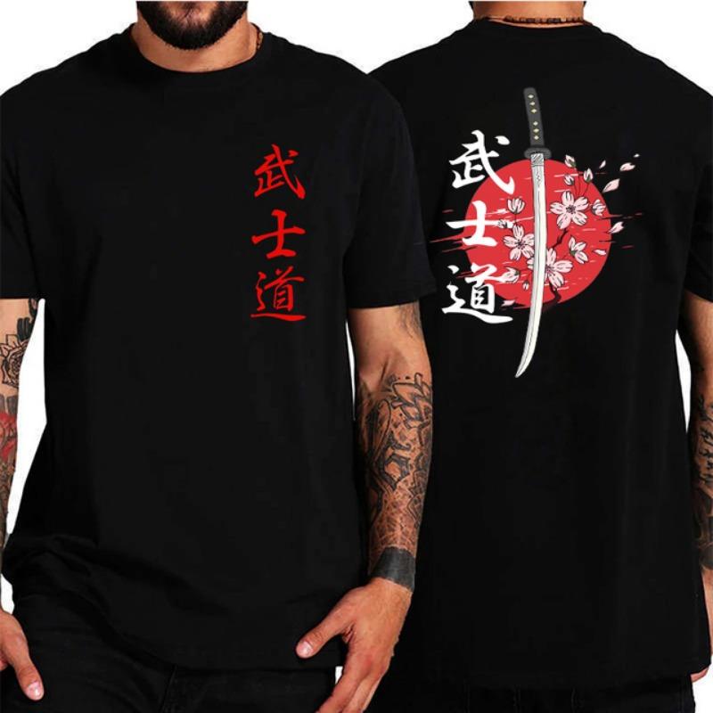 Мужская футболка Japan Samurai Spirit в японском стиле с 3D-принтом на спине, свободные топы большого размера, футболка для мужчин, подарочная футболка унисекс