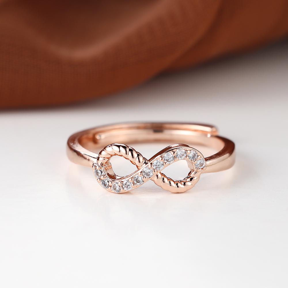 Серебро, золото, белый камень, CZ Love Infinity, кольцо, обручальное регулируемое кольцо, обручальные кольца для женщин, модные ювелирные изделия