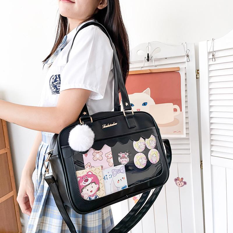 Transparent PU Leather Bag for Women Crossbody Bags for Girls Bag for School Crossbody Bags