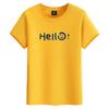 Hello M-6XL Мужская футболка с короткими рукавами из чистого хлопка с круглым вырезом для мальчиков Повседневная футболка