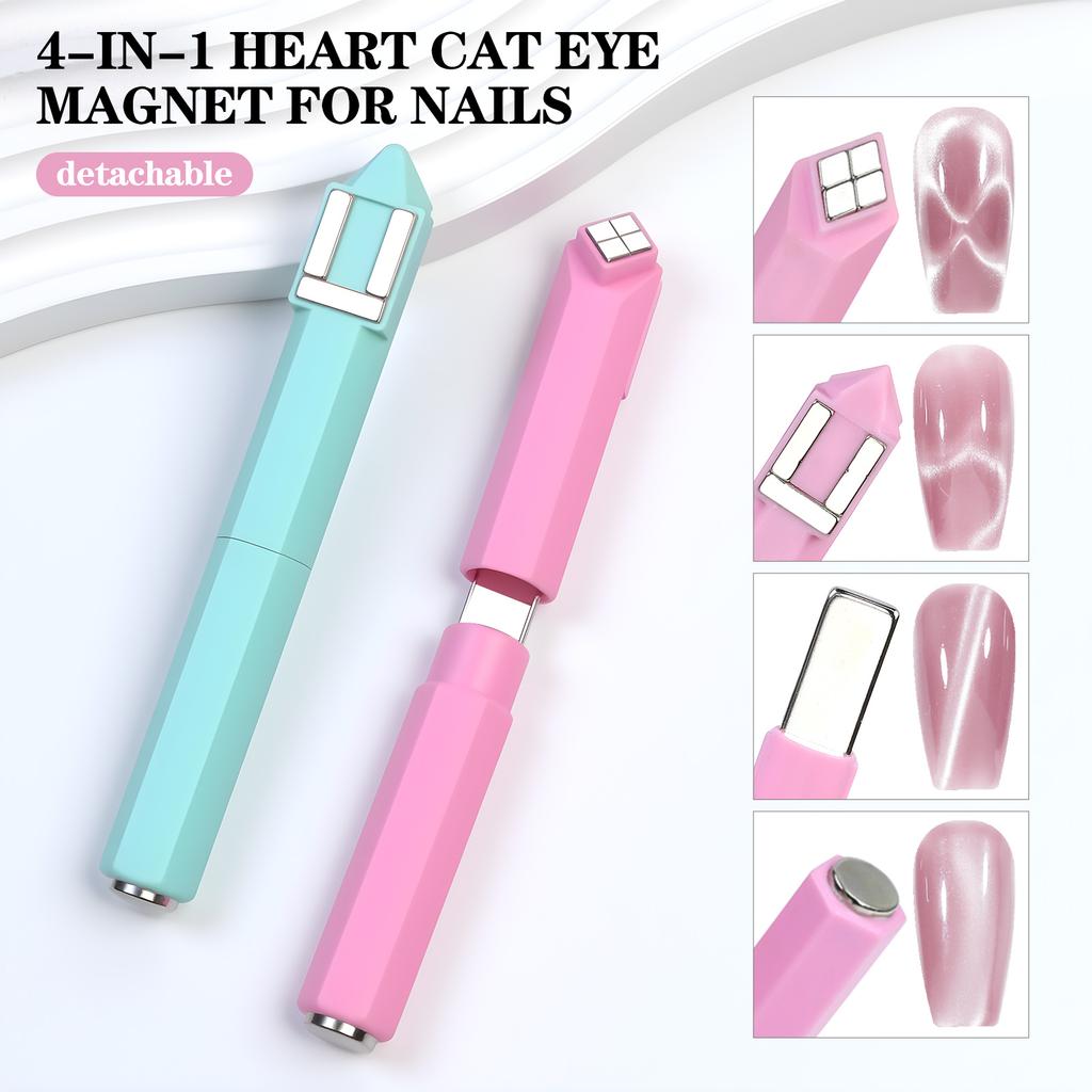 4 в 1 Сильный магнитный многофункциональный инструмент-магнит для ногтей Ручки для эффекта «кошачий глаз» 3D узор «четырехлистный клевер» для салонного DIY маникюра