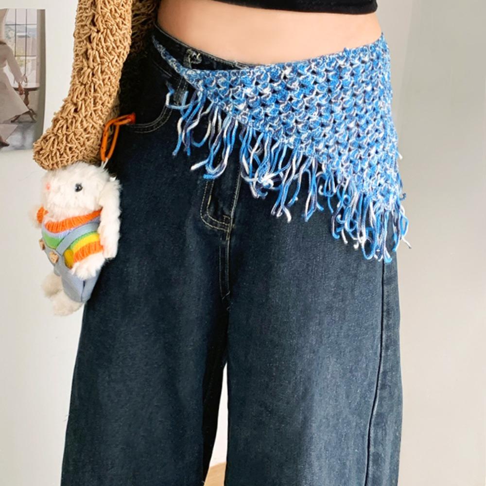 Cummerbund Ethnic Style Waist Band Bohemian Turban Apron Wrap Knitted Triangle Headscarf Summer