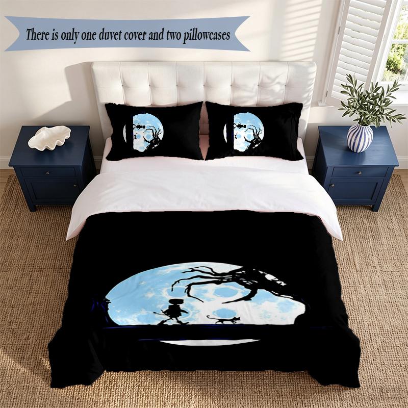 Coraline 3‑Piece Bedding Set Soft Microfiber Duvet Cover Pillowcases Comfortable Bed Linen for Bedroom Decoration