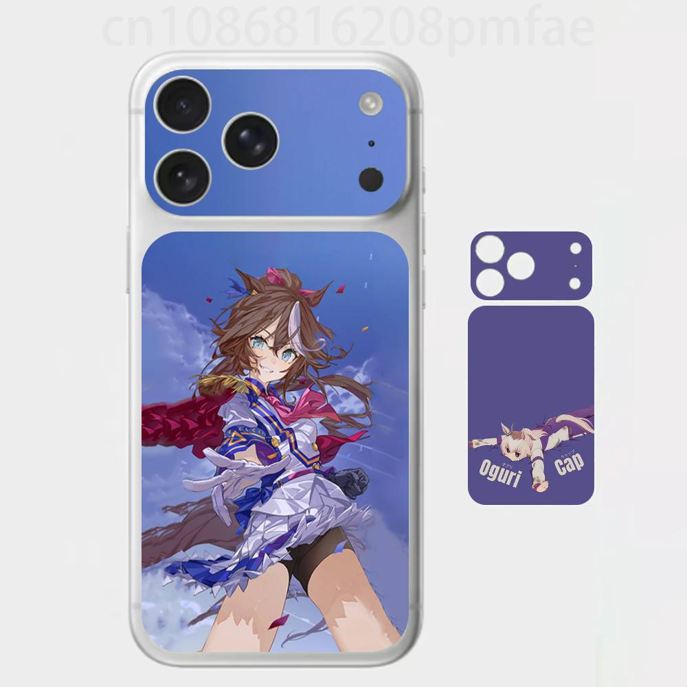Премиальная наклейка-обертка U-Uma Musume Pretty Derby для iPhone 17 Pro/Max, Защитная декаль задней рамки и камеры (Не чехол)