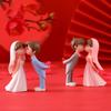 1 Pair Of Cartoon Romantic Wedding Couple Figurines Garden Micro Landscape Pendant Diy Plastic Craft Garden Scene Decoration