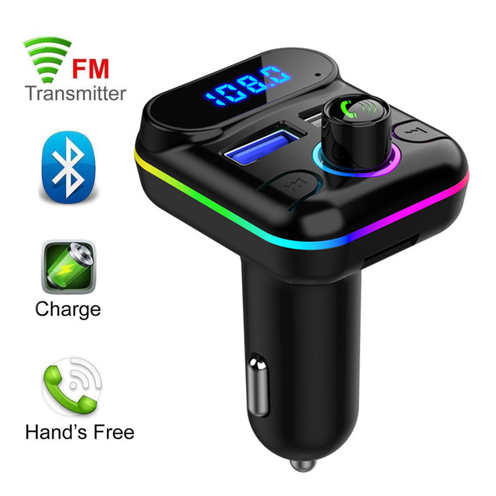 Автомобильный Bluetooth-совместимый 5.0 USB 4.2A быстрое автомобильное зарядное устройство Mp3 FM-передатчик плеер U Disk Disk Call Support Hands-free передатчики