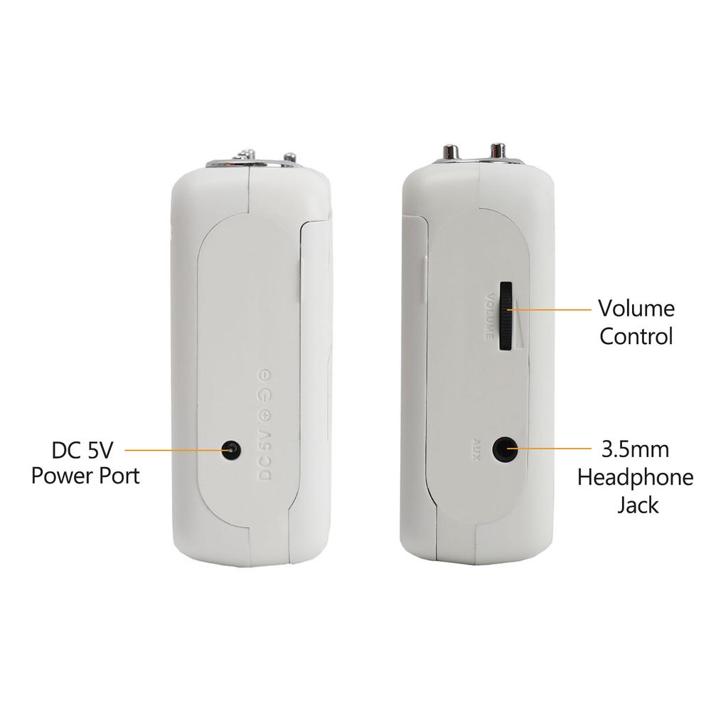 Mini Cassette Player Tape Record FM Radio with 3.5mm Headphone Jack Volume Control