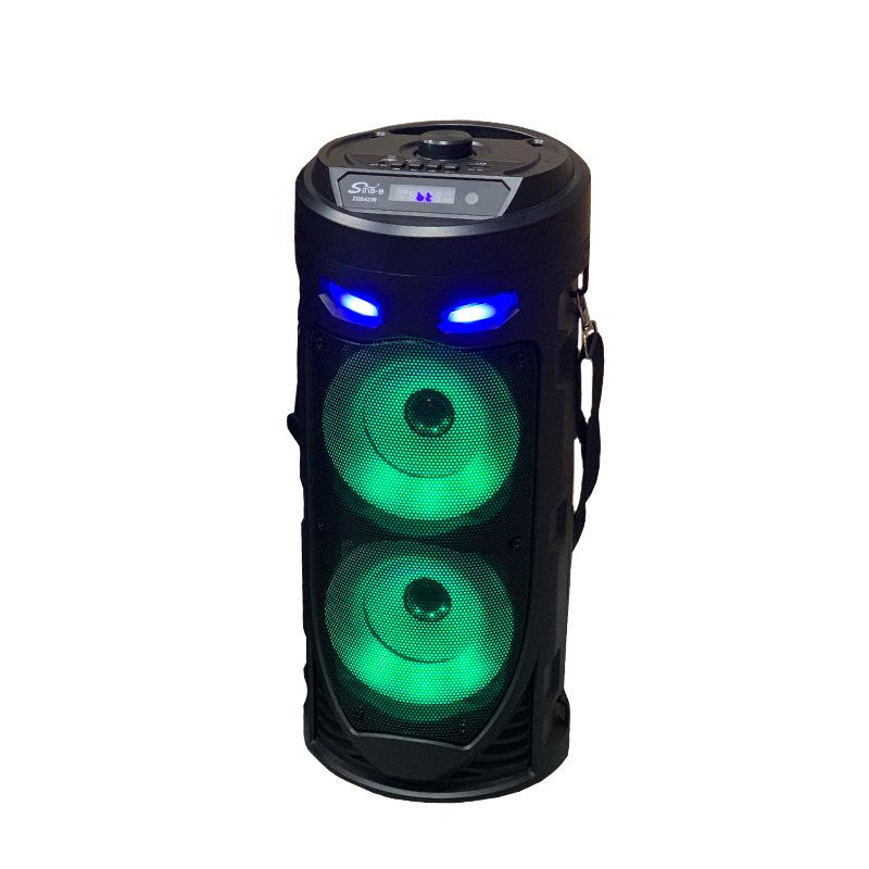 ZQS4239 Dual 4-inch Portable Bluetooth Speaker - Colorful Cylinder Design, High Power